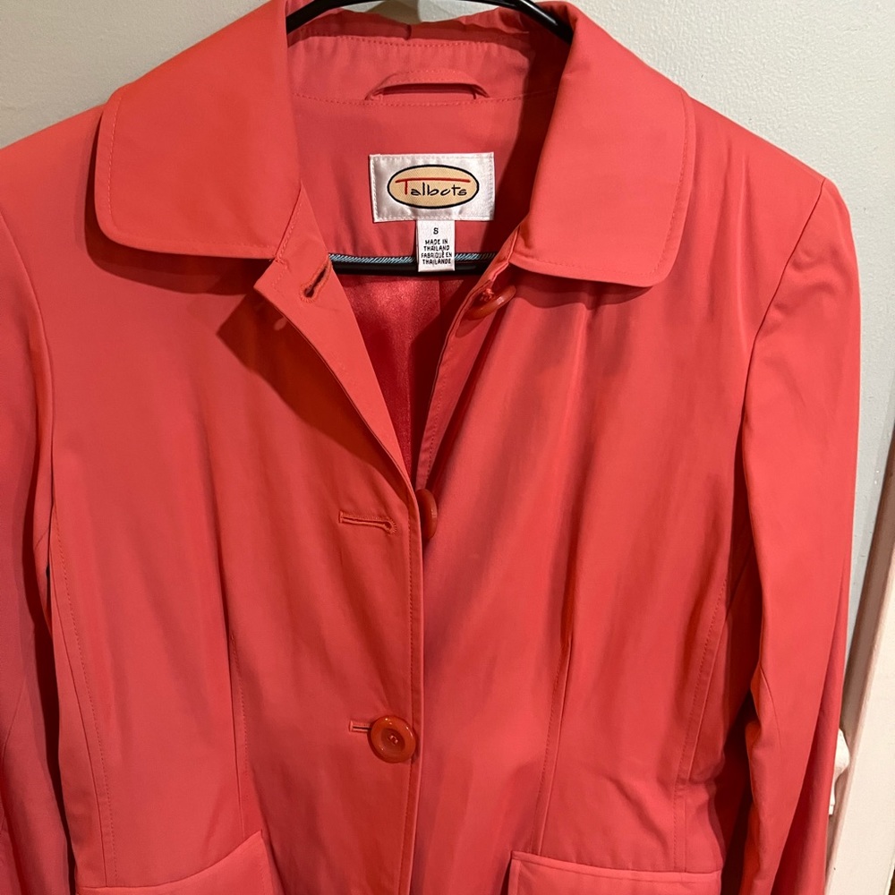 Talbots raincoat coral